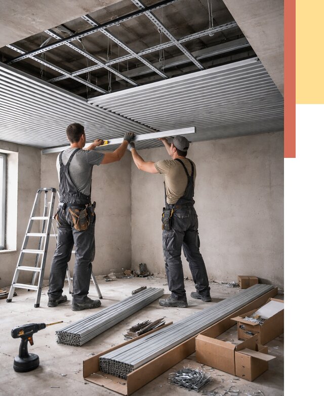 Монтаж реечного потолка в Тихорецке от 4638 руб. под ключ | ОТДЕЛОЧНИК-Тхр