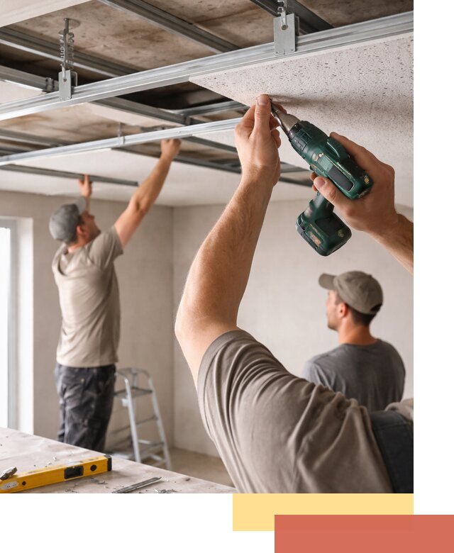 Монтаж акустического потолка в Тихорецке под ключ