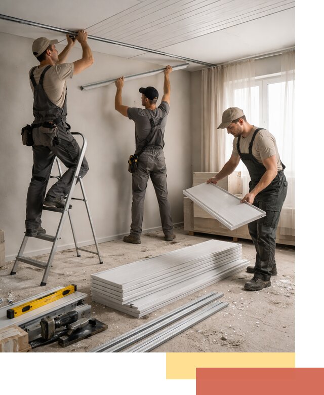 Монтаж потолка из ПВХ панелей в Тихорецке оперативно и качественно