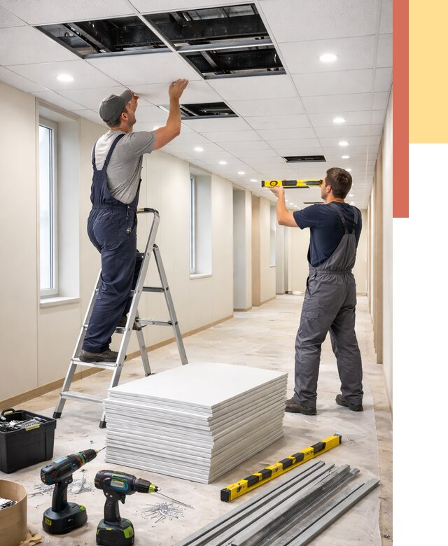 Ремонт потолка Армстронг в Тихорецке от 4638 руб. — быстро и недорого | ОТДЕЛОЧНИК-Тхр