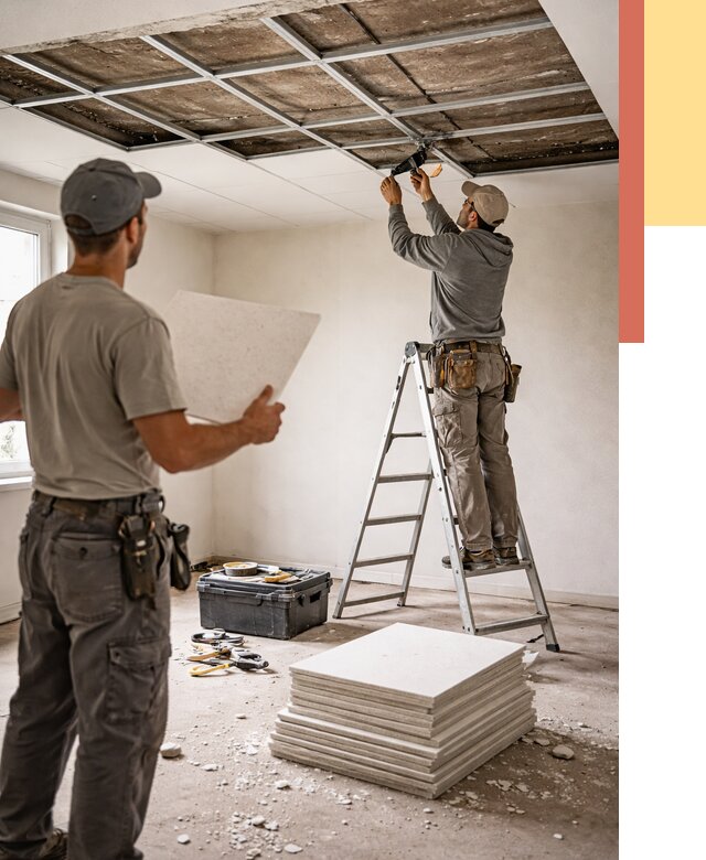 Замена плит подвесного потолка в Тихорецке от 1804 руб. быстро и недорого | ОТДЕЛОЧНИК-Тхр