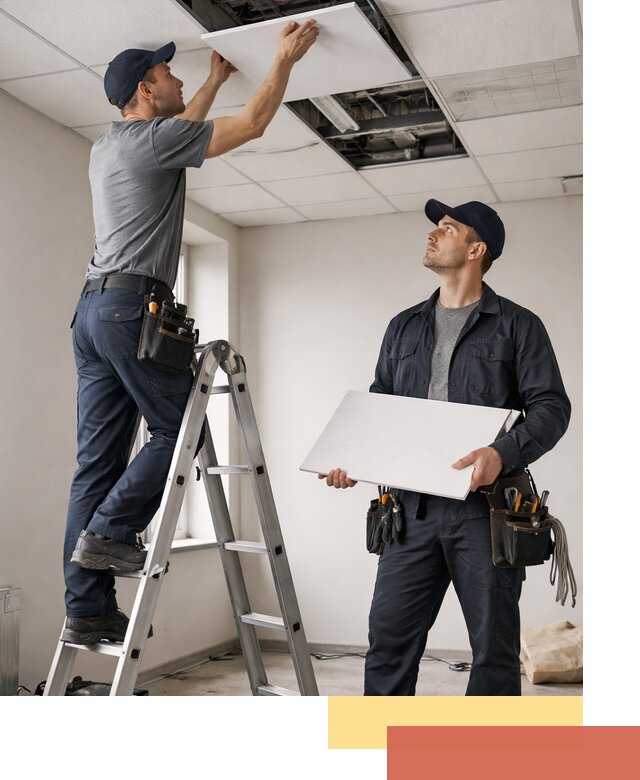 Обслуживание подвесного потолка в Тихорецке — ремонт и чистка