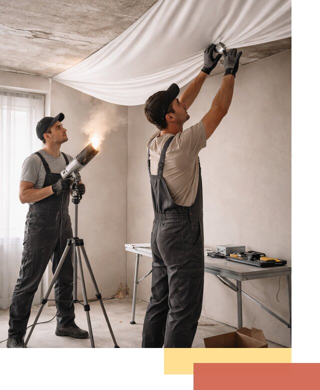 Установка натяжного потолка под ключ в Тихорецке