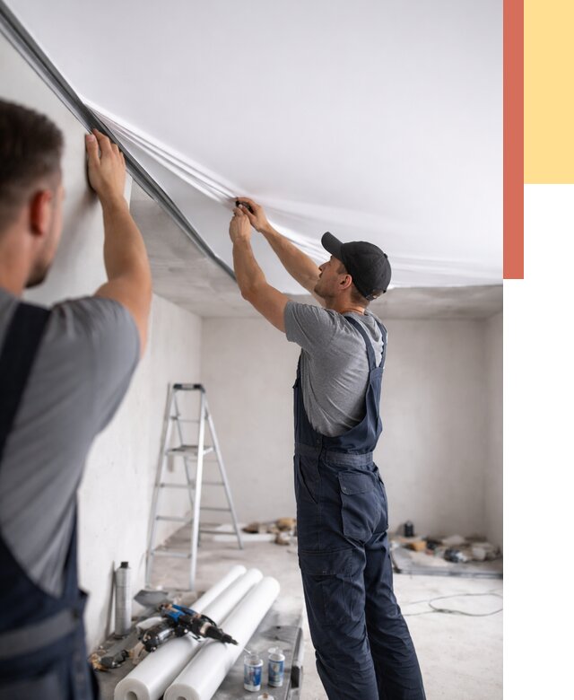 Монтаж матового натяжного потолка в Тихорецке от 4638 руб./м² — быстро и недорого | ОТДЕЛОЧНИК-Тхр