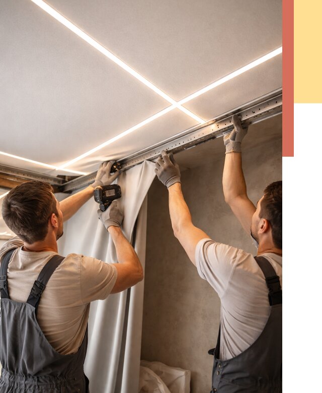 Монтаж натяжного потолка со световыми линиями в Тихорецке от 1237 руб. | ОТДЕЛОЧНИК-Тхр