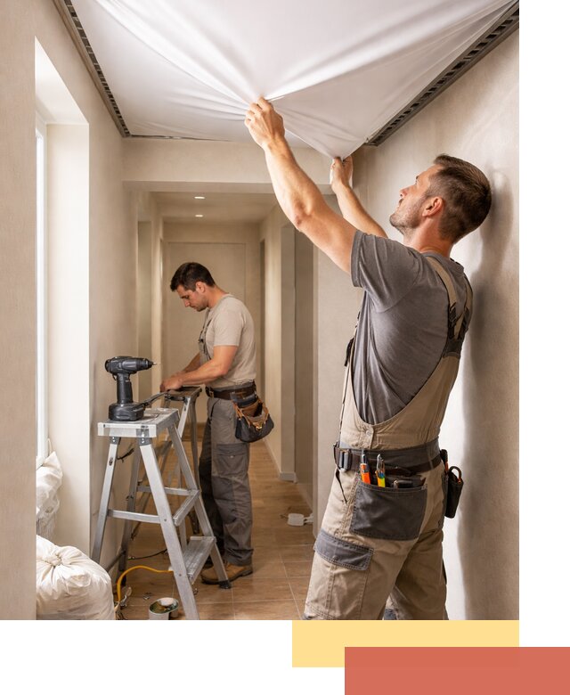 Монтаж натяжного потолка в прихожей в Тихорецке