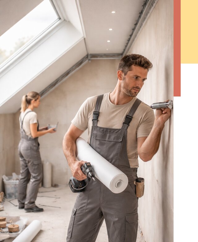 Монтаж натяжного потолка на мансарде в Тихорецке от 3607 руб. | ОТДЕЛОЧНИК-Тхр