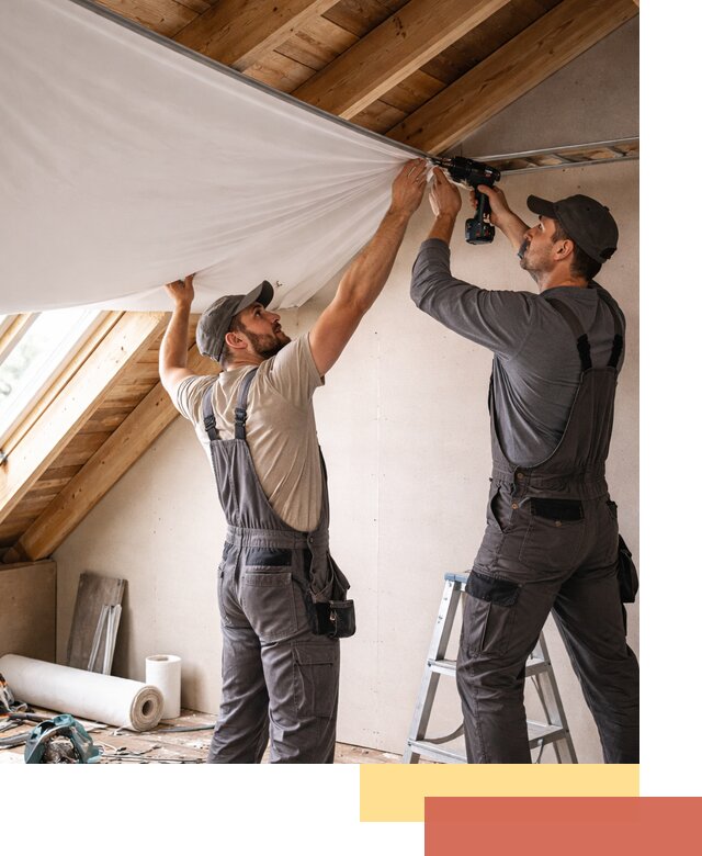 Монтаж натяжного потолка в мансарде в Тихорецке