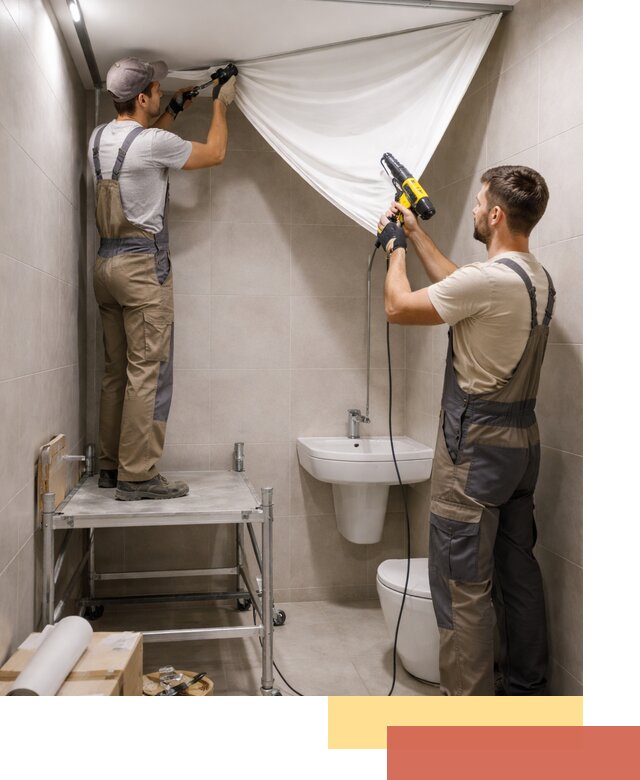 Монтаж натяжного потолка в санузле в Тихорецке