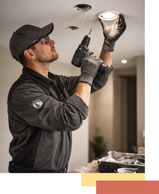 Установка точечных светильников в натяжной потолок в Тихорецке