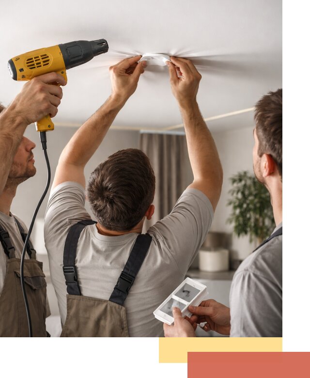 Ремонт прокола полотна натяжного потолка в Тихорецке