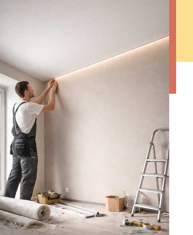 Теневые натяжные потолки в Тихорецке от 8452 руб. под ключ | ОТДЕЛОЧНИК-Тхр