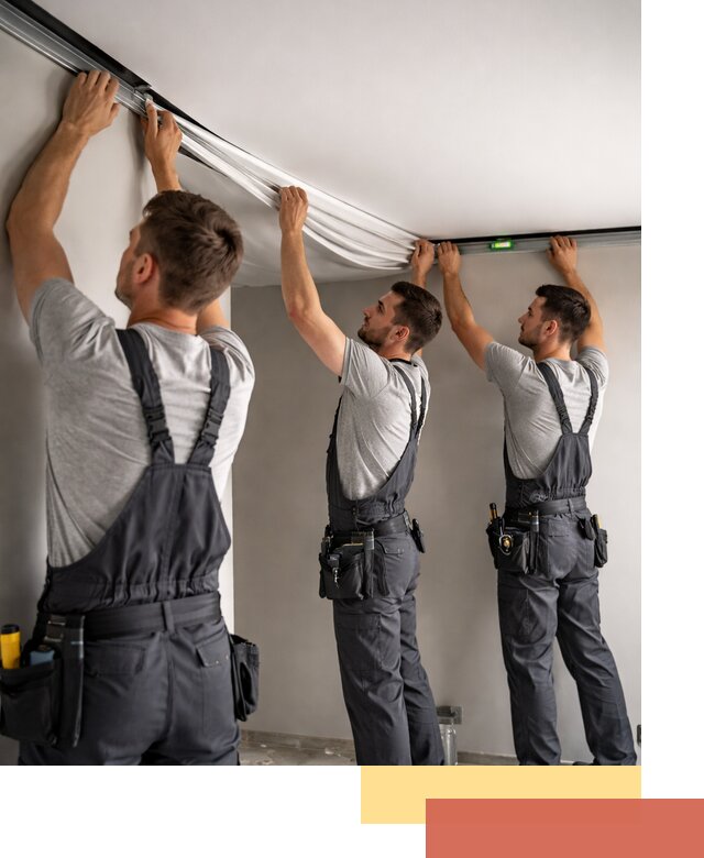 Теневые натяжные потолки в Тихорецке: монтаж и отделка быстро и качественно