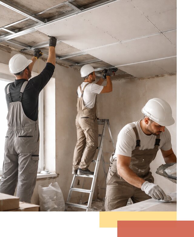 Одноуровневый потолок из гипсокартона в Тихорецке — монтаж и отделка