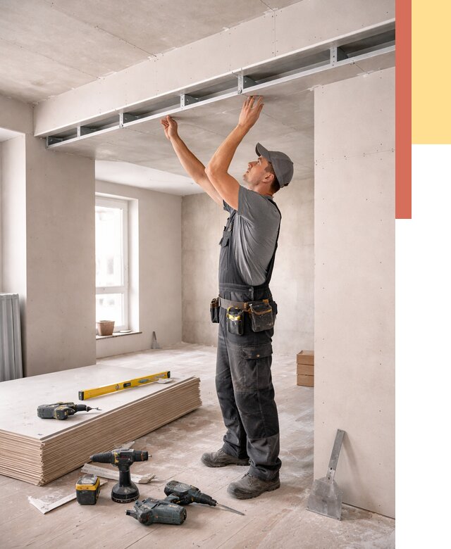 Потолок из гипсокартона с нишей в Тихорецке от 1288 руб. под ключ | ОТДЕЛОЧНИК-Тхр