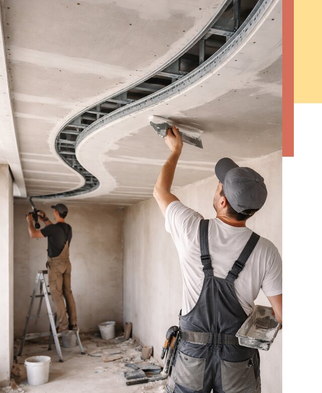 Криволинейный потолок из гипсокартона в Тихорецке от 2164 руб./м2 | ОТДЕЛОЧНИК-Тхр