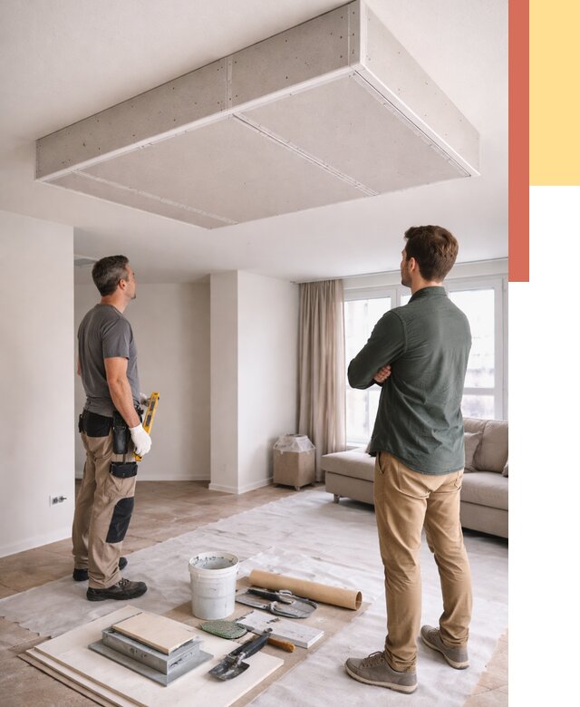 Короб на потолке из гипсокартона в Тихорецке от 2268 руб. — монтаж и услуги под ключ | ОТДЕЛОЧНИК-Тхр