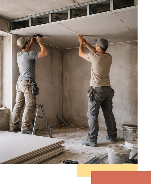 Короб из гипсокартона на потолке под ключ в Тихорецке