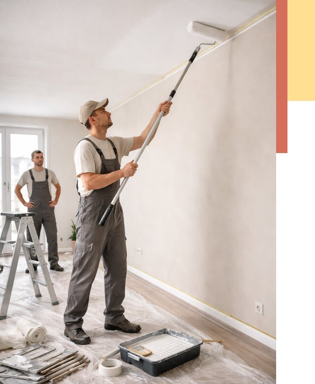 Покраска потолка из гипсокартона в Тихорецке от 4638 руб./м2 — услуги под ключ | ОТДЕЛОЧНИК-Тхр