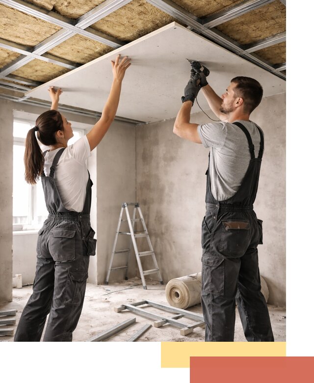 Звукоизоляция потолка из ГКЛ в Тихорецке профессионально и надежно