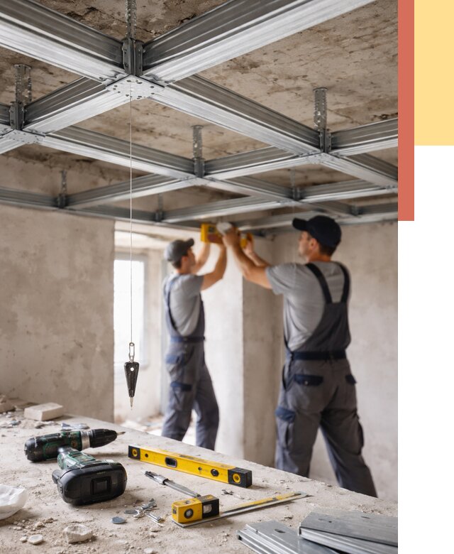 Монтаж каркаса потолка из профиля в Тихорецке от 4638 руб. — услуги ОТДЕЛОЧНИК-Тхр