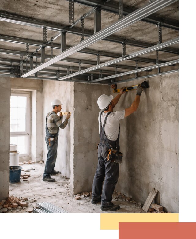 Монтаж каркаса потолка из профильного профиля в Тихорецке