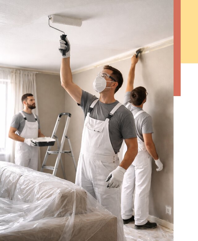 Покраска потолка водоэмельсионной краской в Тихорецке от 2268 руб/м² — услуги под ключ | ОТДЕЛОЧНИК-Тхр