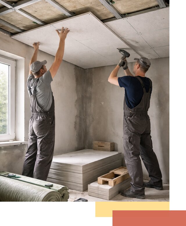 Шумоизоляция потолка панелями ЗИПС в Тихорецке